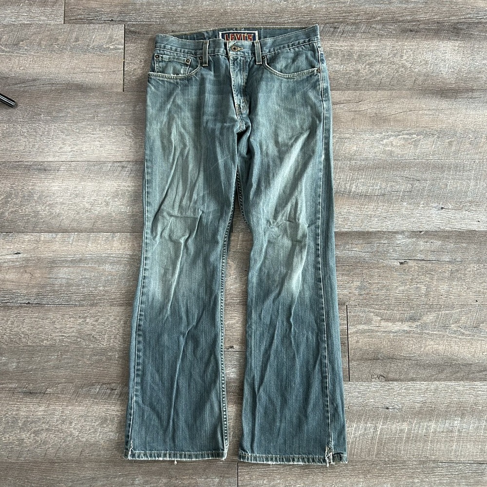 Vintage Y2K Levis 527 Jeans Mens 32x32 Blue Low Boot Cut Denim Perfect Fade